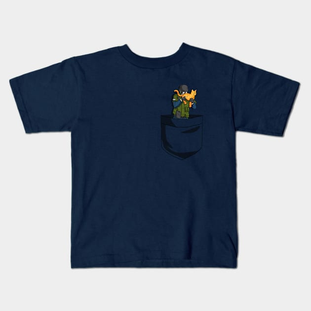 Cat Gat Pocket Kids T-Shirt by CCDesign